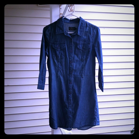 Denim Button Up Dress - Picture 1 of 3